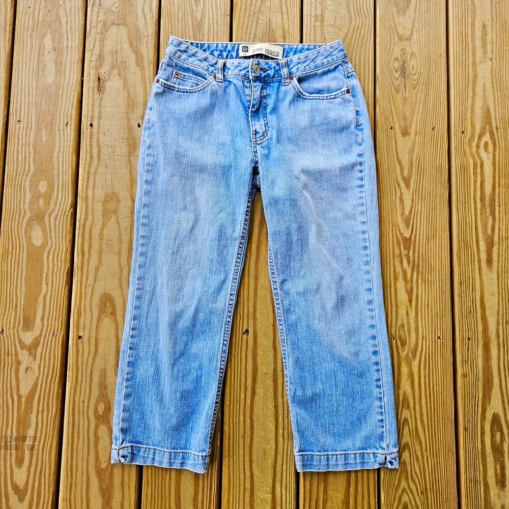 Vintage 2006 GAP Stretch Cropped Flare Jeans - Women’s Size 4 Light Wash Y2K